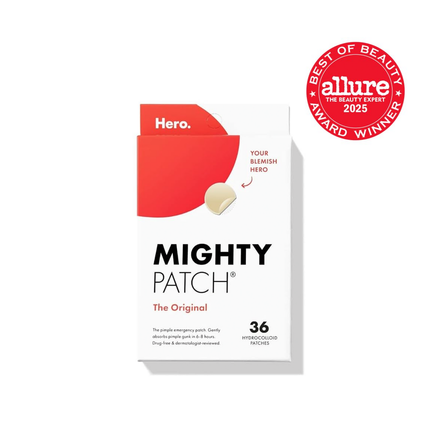 Mighty Patch Original Spot Patches by Hero Cosmetics, Day & Night Time Acne Treatment, Clear Spot Remover Hydrocolloid Patches, Anti Acne Dots, Spot Treatment Pimple Stickers - 72 Pimple Patches