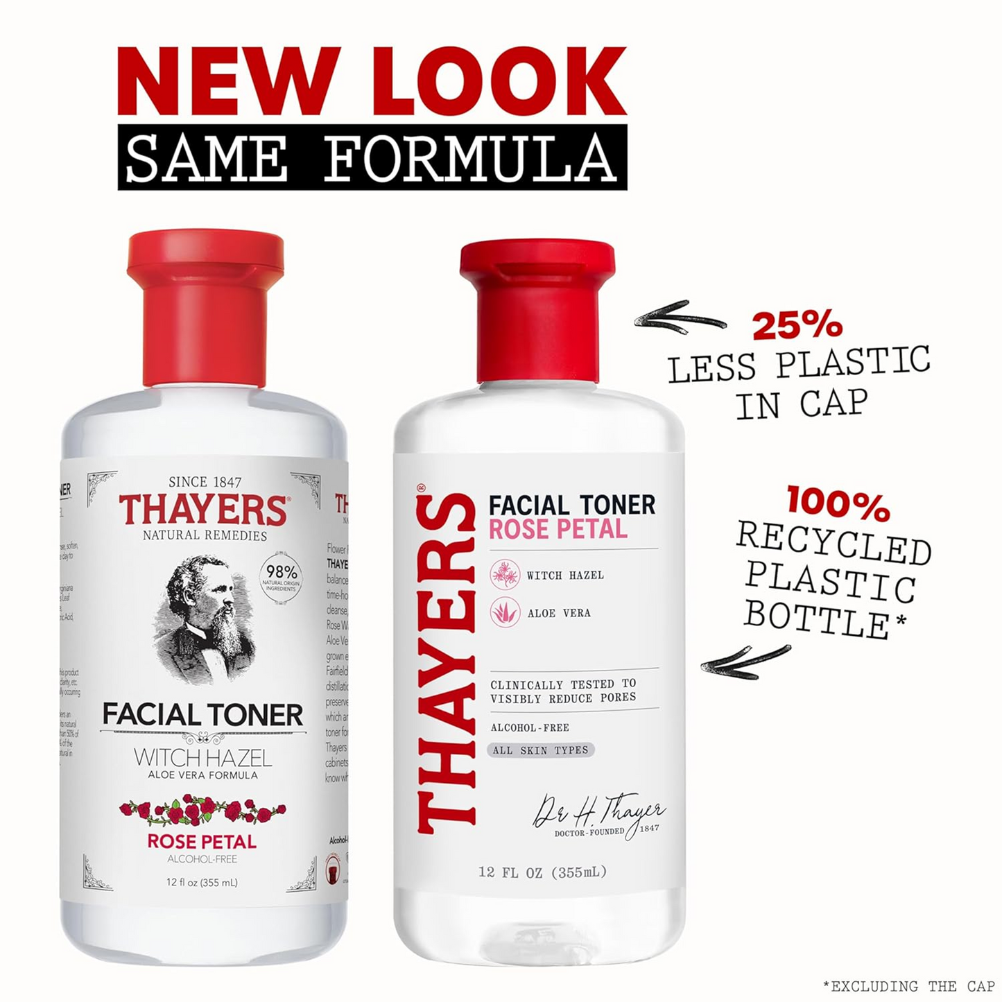Thayers Witch Hazel Facial Gentle Rose Petal Toner Lotion with Organic Aloe Vera, All Day Hydration, Redue Pores & Improve Skin Texture, Vegan & Alcohol Free, 355ml