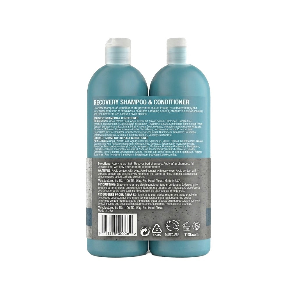 TIGI Bed Head Urban Anti-Dotes RECOVERY Shampoo and Conditioner Duo 750 ml each