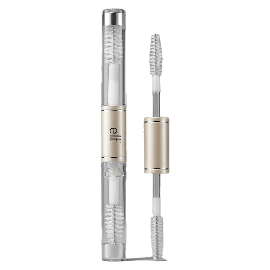 Eyebrow pencil with brush and clear casing on a white background