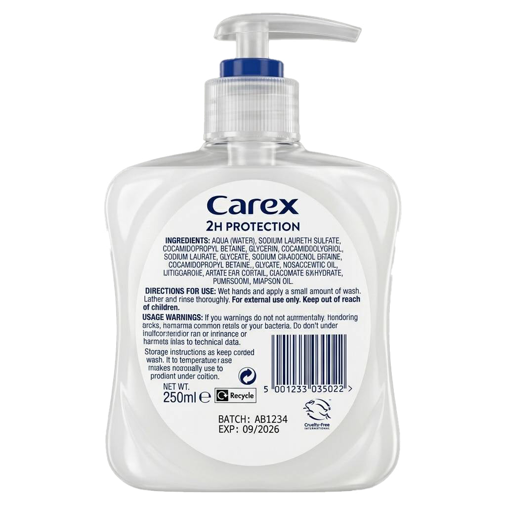 Carex Advanced Care Moisturising Antibacterial Hand Wash Pack of 6 x 250ml | Skinelle UK