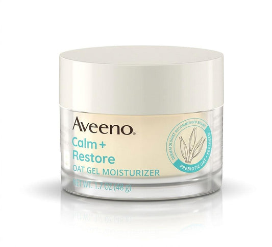Aveeno Face Calm+Restore Oat Gel Moisturiser (1x 50ml), Nourishing Day Cream, Suitable for Sensitive Skin
