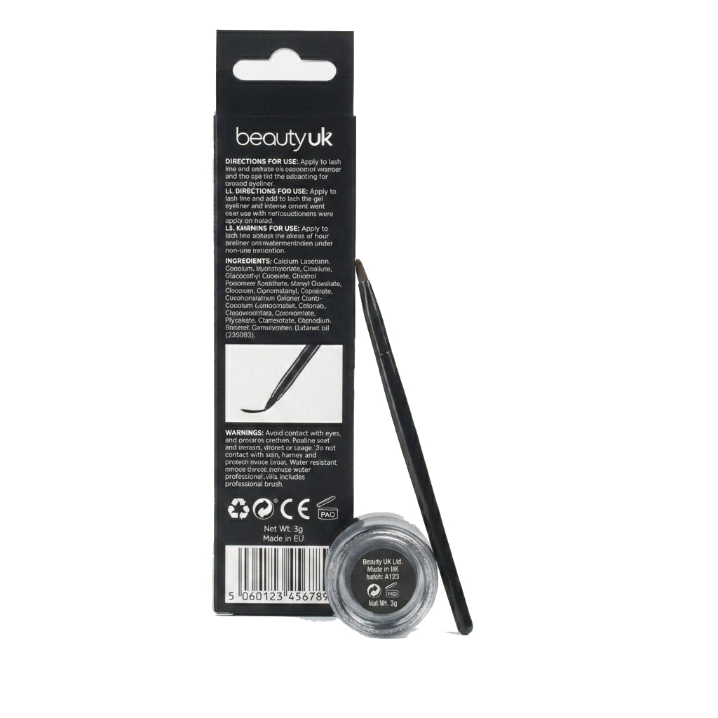 Beauty UK Cosmetics Pro Gel Eyeliner Number 1, Jet Black
