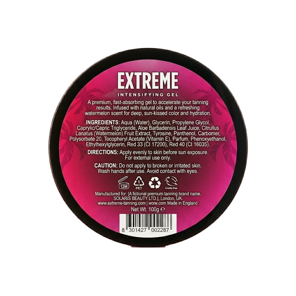 Sunbed Tanning Accelerator (100g), Extreme Intensifying Tanning Gel, Watermelon