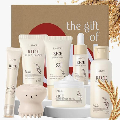 LAIKOU Skincare Set, 7PCS Korean Rice Face Care Kit Gifts for Women  Travel Sized TSA-friendly | Skinelle UK | Shop US