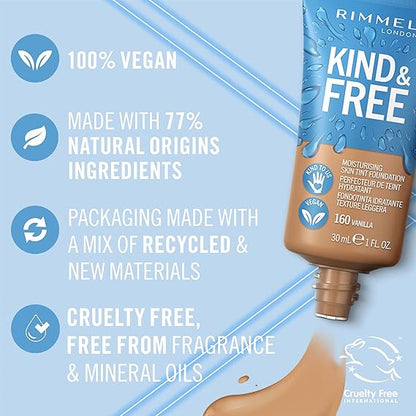 Rimmel Kind + Free Moisturising Skin Tint Foundation, Vanilla 160