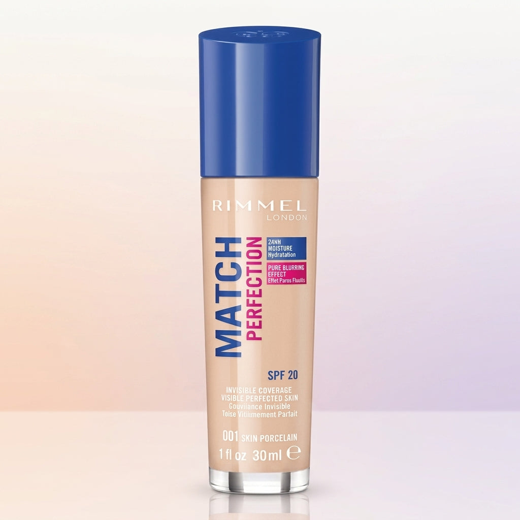 Rimmel Match Perfection Foundation 200 Soft Beige, Medium Coverage, 24hr Hydration,