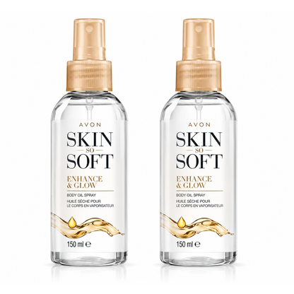 Avon Skin So Soft Enhance & Glow Airbrush Tanning Spray 150ml Duo, Sun-Kissed Glow, Quick Drying, Easy to Use, Cruelty Free (Pack of 2)