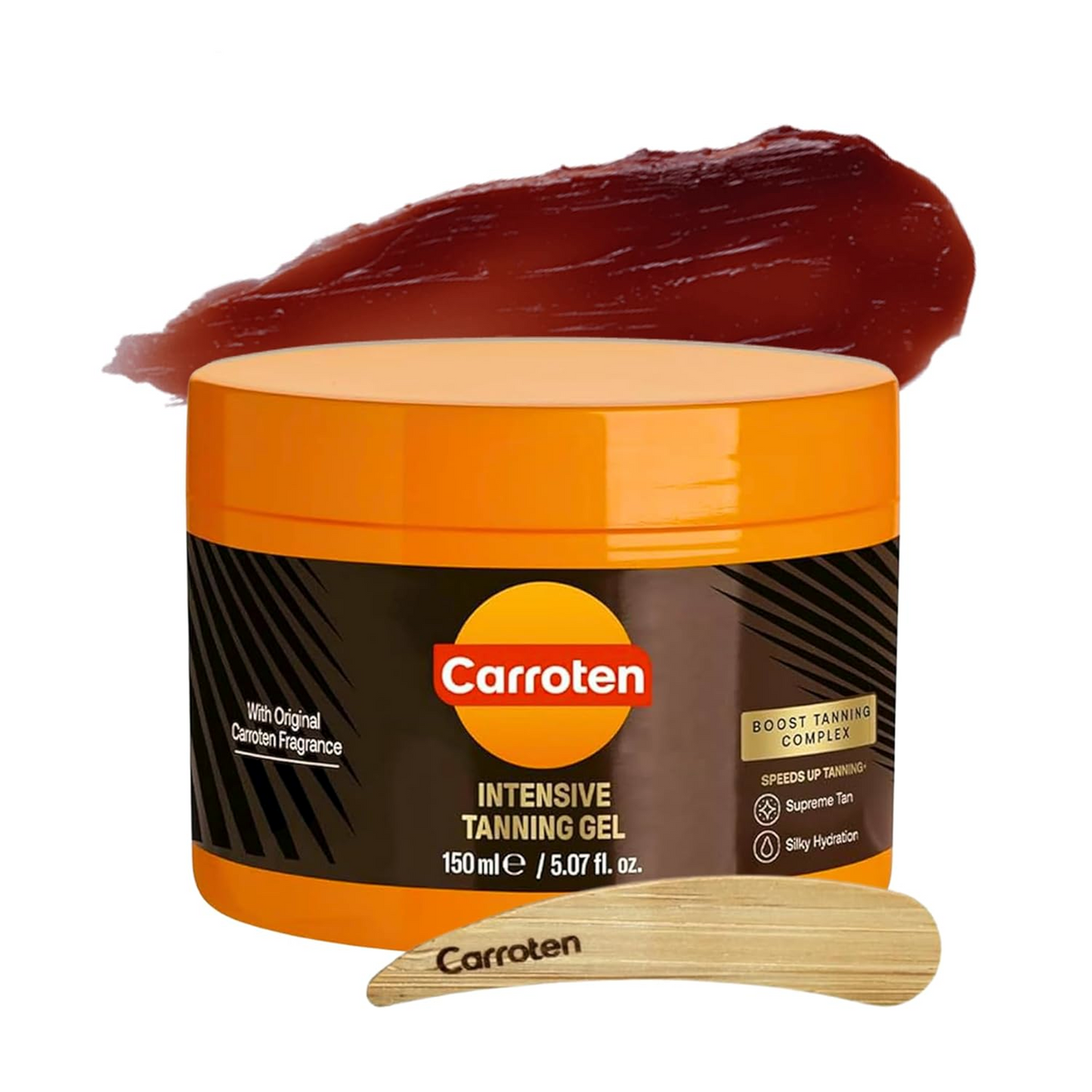Carroten Intensive Tanning Gel 150 ml - Tan Accelerator with Coconut Oil and Vitamin A & E - Sunbed Tanning Accelerator - Sunscreen without SPF