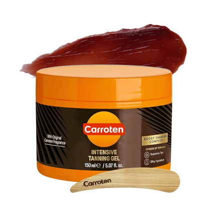 Carroten Intensive Tanning Gel 150 ml - Tan Accelerator with Coconut Oil and Vitamin A & E - Sunbed Tanning Accelerator - Sunscreen without SPF
