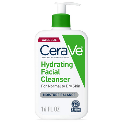 CeraVe Hydrating Cleanser for Normal to Dry Skin 236 ml with Hyaluronic Acid and 3 Essential Ceramides