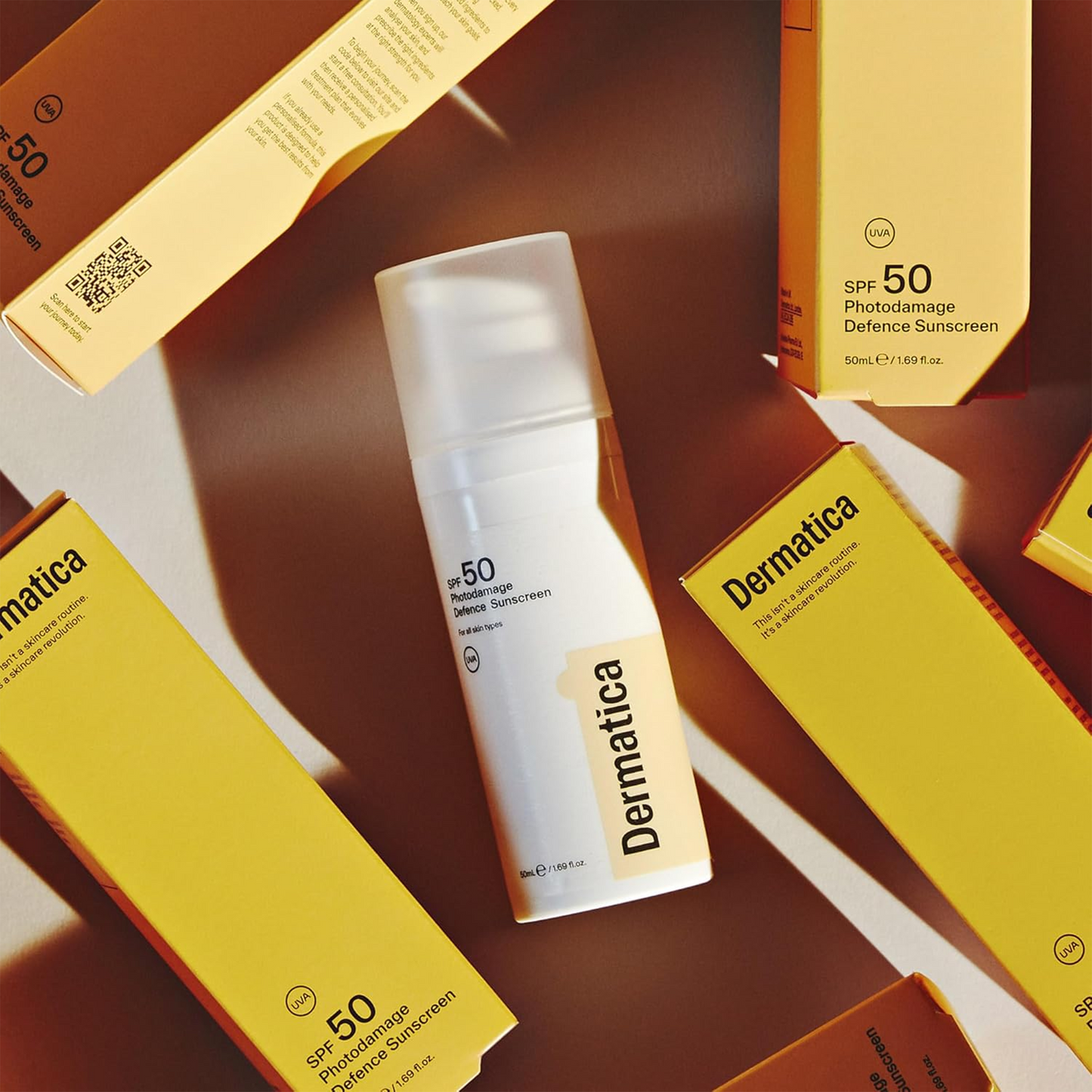 Dermatica SPF 50 Photodamage Defence Sunscreen | Anti-Ageing and Anti-Wrinkle I Fast Absorbing Lightweight Cream | Fragrance Free (50ml)