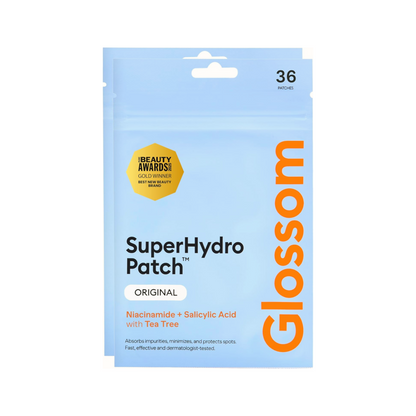 Glossom Spot Patches -36 SuperHydro Patch Korean Hydrocolloid Pimple Patches for Face, Acne Patches, Blemish Patches, Spot Stickers & Dots for Spot Treatment - Niacinamide, Cica, Vegan & Cruelty-Free