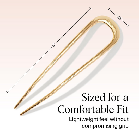 Kitsch French Hair Pin for Women – Elegant & Durable Metal Hair Fork for Updos, Chignon, Bun & Twist Hairstyles, Secure Hold All Day, Comfortable Fit | Ideal Gifts for Women- Gold, 1pc