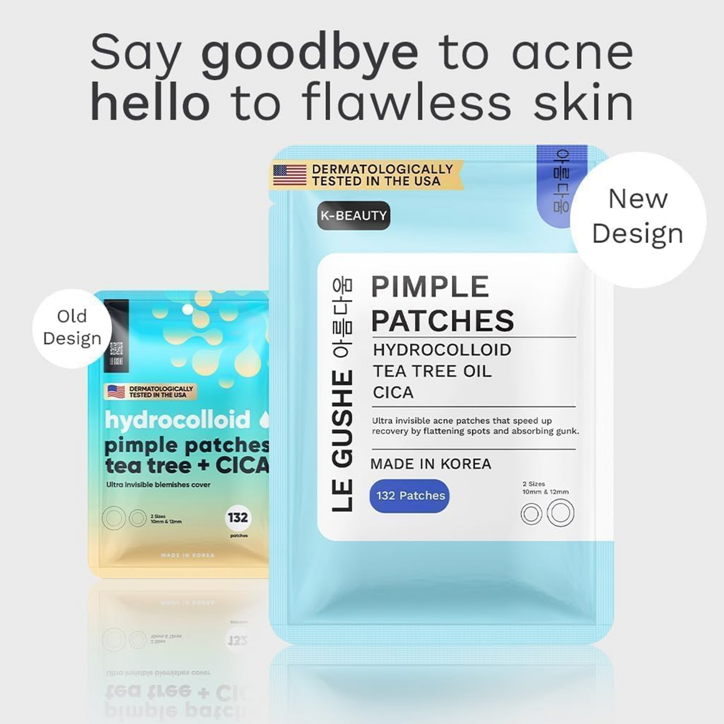 LE GUSHE K-BEAUTY Pimple Patches for Face (132 dots) - Hydrocolloid Acne Patch for Zits and Blemishes - Invisible Blemish Patches | Spot Cover Stickers for Glowing Skin | Korean Skin Care