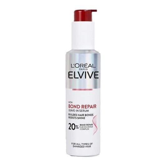 L'Oreal Elvive Bond Repair leave-in serum bottle on a white background