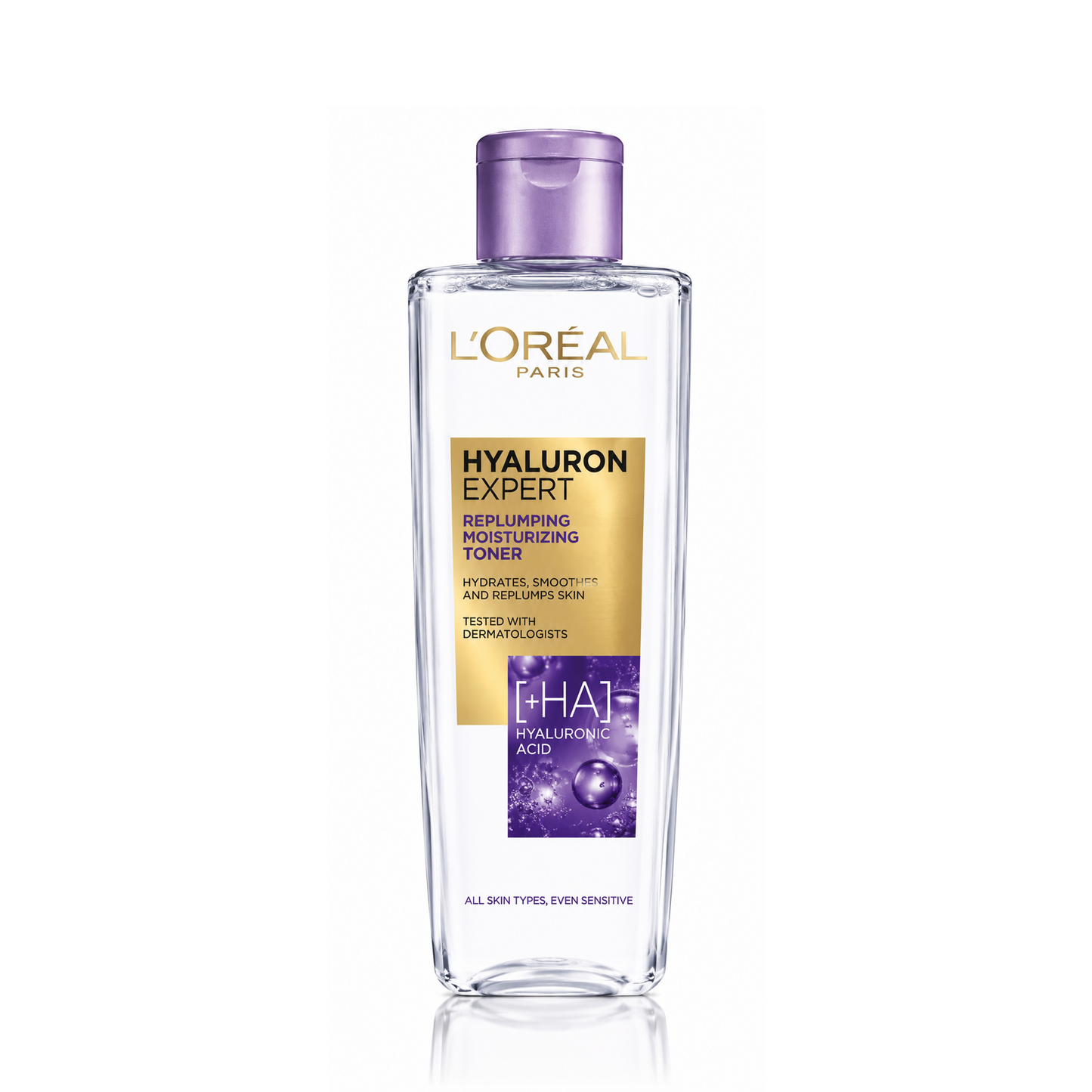 L'Oréal Paris Hyaluron Expert Replumping Micellar Water, Concentrated Hyaluronic acid, effectively removes makeup on face and eyes, hydrated and softer skin, 200ml