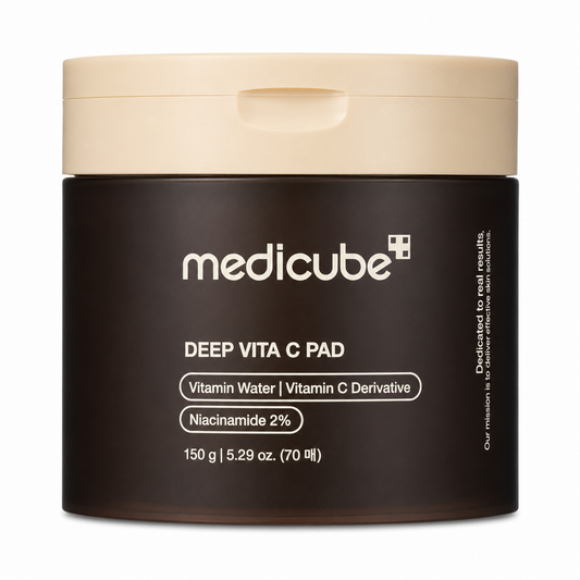 Medicube Deep Vita C Facial Pads, Vitamin C Toner Pads for Uneven Skin Tone, 500,000PPM of vitamin water & 3 types of vitamin, Hydrating & Resurfacing (70 sheets)