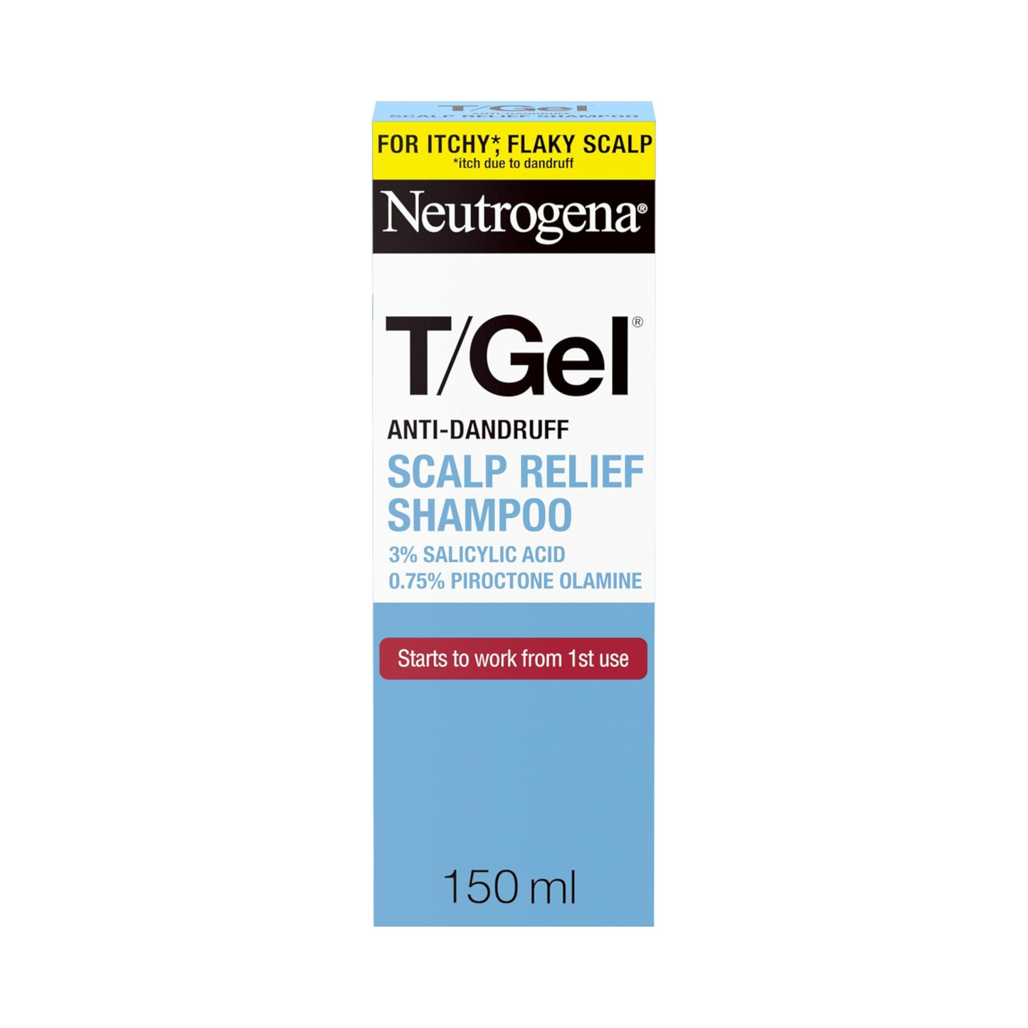 Neutrogena T/Gel Scalp Relief Anti-Dandruff Shampoo (250ml) With 3% Salicylic Acid, Suitable for Those Prone to Scalp Psoriasis and Seborrhoeic Dermatitis,Packaging may vary