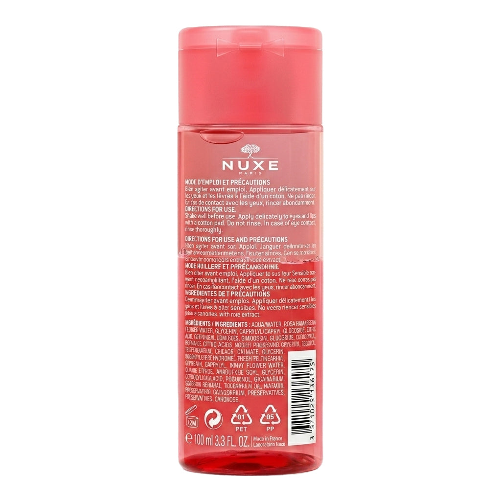 Nuxe Very Rose Waterproof Eye & Lip Make-Up Remover 100ml | Buy Online | Skinelle UK