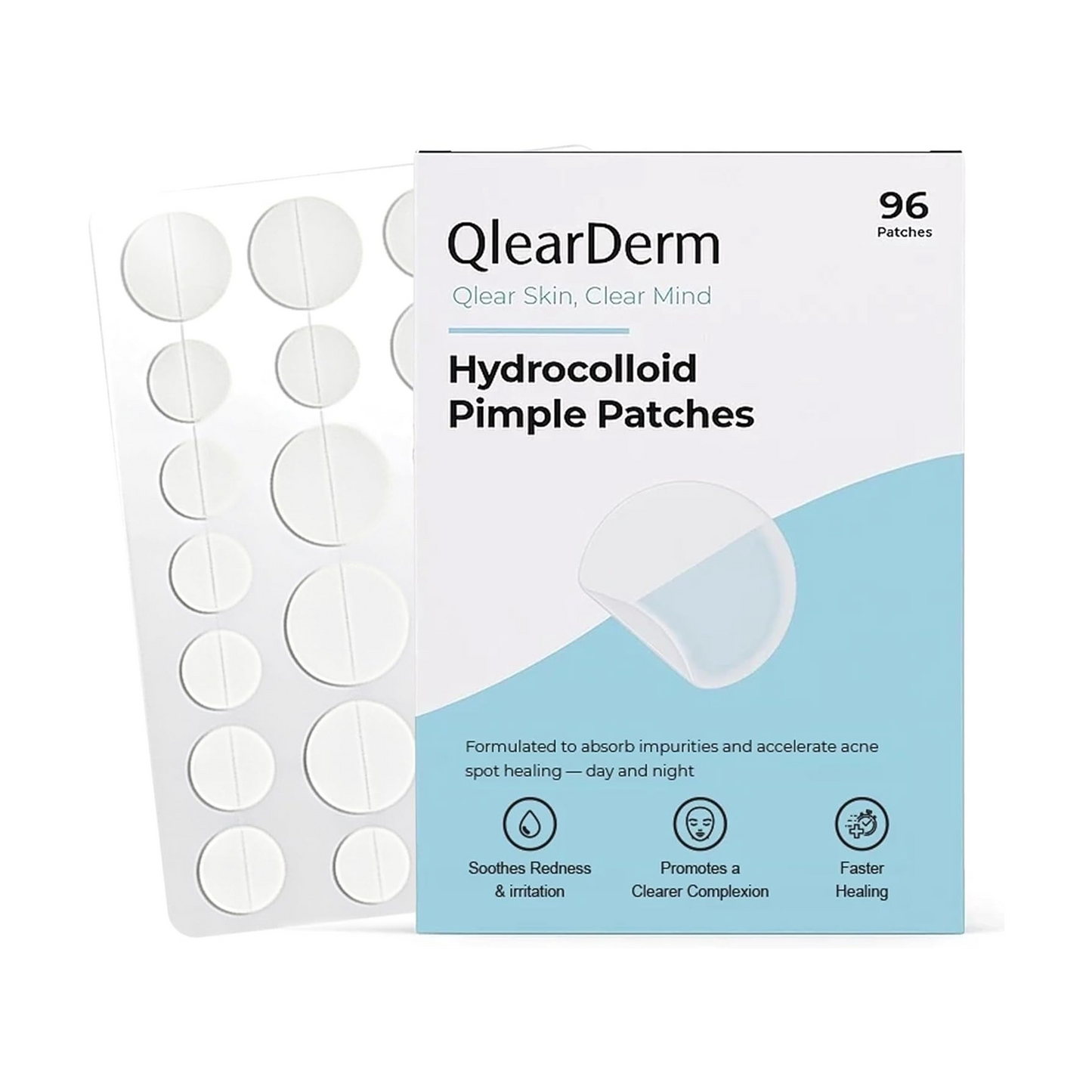 Pimple Patches – 96 Hydrocolloid Acne Spot Patches, 4 Sizes – Invisible Fast-Acting Blemish Cover Stickers, Vegan & Cruelty-Free, Korean Skincare