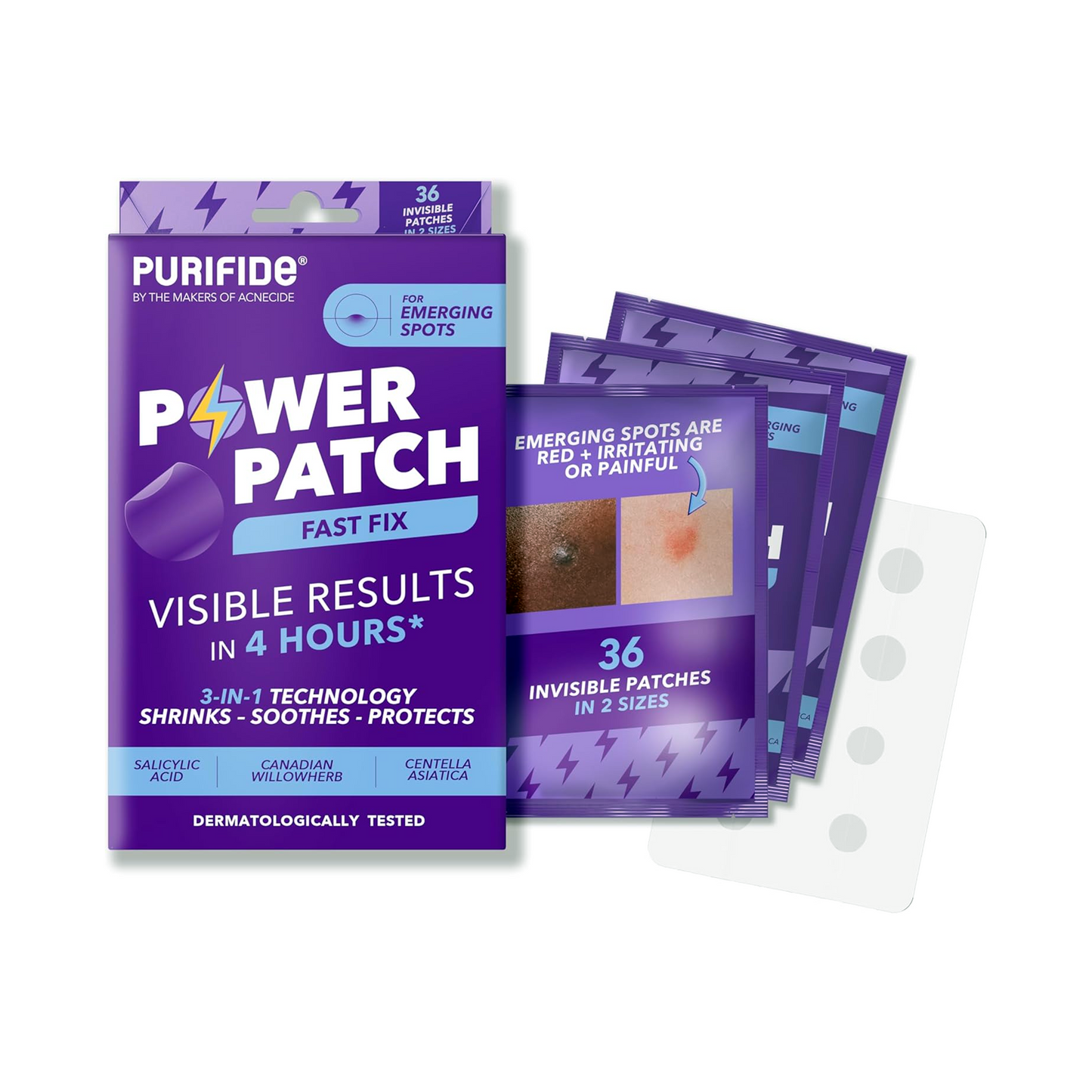 Purifide by Acnecide Skin Restore Pimple Patches, Patch Your Spot with Hydrocolloid & Salicylic Acid, 23 Absorbent Patches