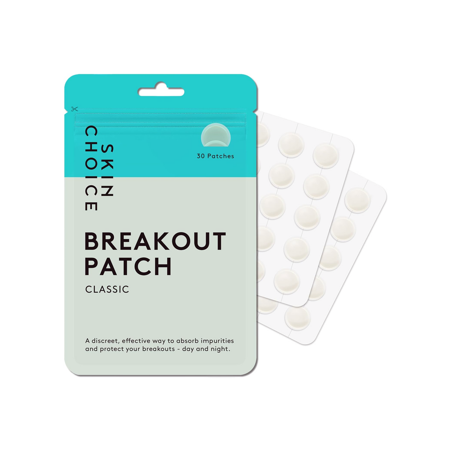 SKIN CHOICE Spot Patches – Breakout Pimple Patches (Pack of 30) Hydrocolloid Patch, Blemish Stickers Spot Dots for Face, Vegan & Cruelty-Free Korean Skincare