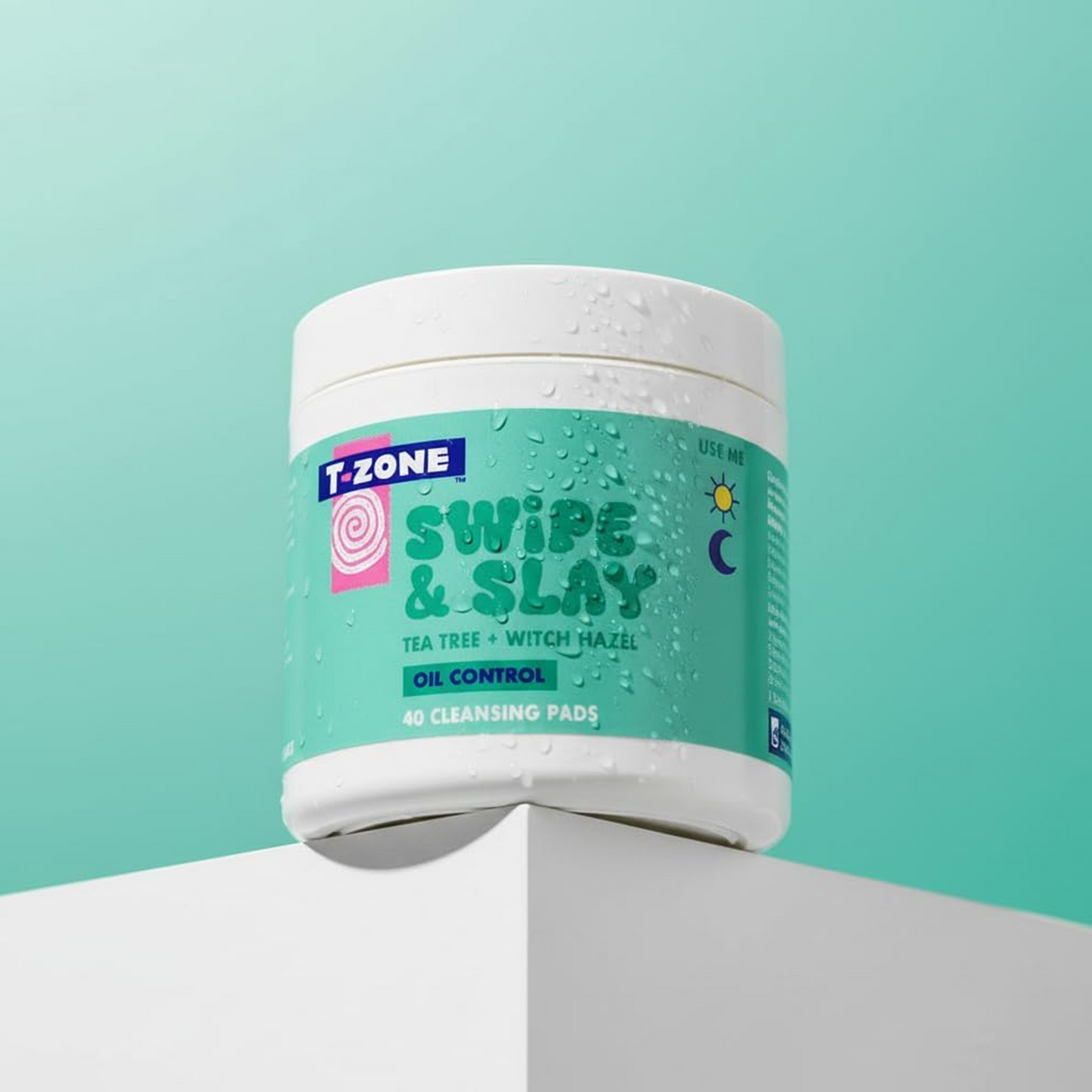 T-Zone Tea Tree & Witch Hazel Biodegradable Cleansing Pads (40 Pads) - Instantly Remove Dirt, Oil & Makeup, Unclogs Pores, Promotes Clearer Skin & Kinder to Planet