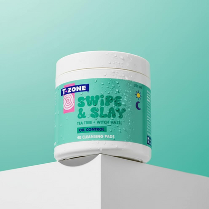 T-Zone Tea Tree & Witch Hazel Biodegradable Cleansing Pads (40 Pads) - Instantly Remove Dirt, Oil & Makeup, Unclogs Pores, Promotes Clearer Skin & Kinder to Planet