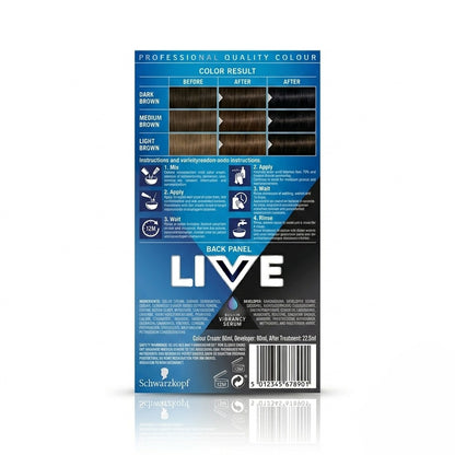 Schwarzkopf LIVE Intense Colour Permanent Hair Dye — Deep Black 099 | Skinelle UK