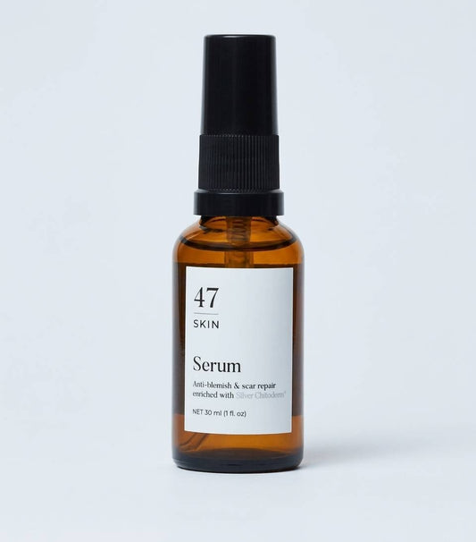 47 Skin | Hydrating Face Serum with Silver Chitoderm for ALL Skin Types | Clears Acne, 15ml