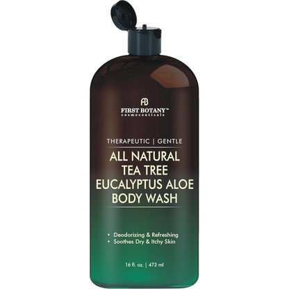 Botanic Hearth Tea Tree Body Wash 473 ml - Antifungal Cleanser with Peppermint & Sea Buckthorn, Soothes Dry Itchy Skin & Body