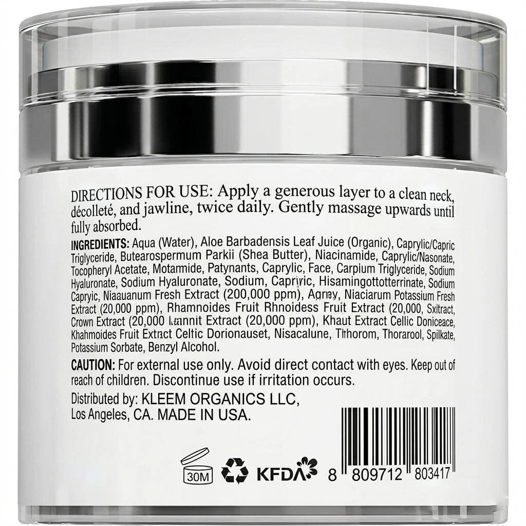 Neck Firming Cream with Panthenol & Retinol – Anti-Aging Moisturiser – 50ml | Skinelle UK | Shop US