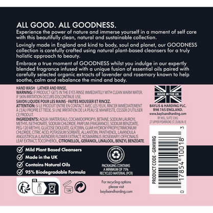 Baylis & Harding Goodness Rose & Geranium Natural Hand Wash, 500 ml (Pack of 1) - Vegan Friendly