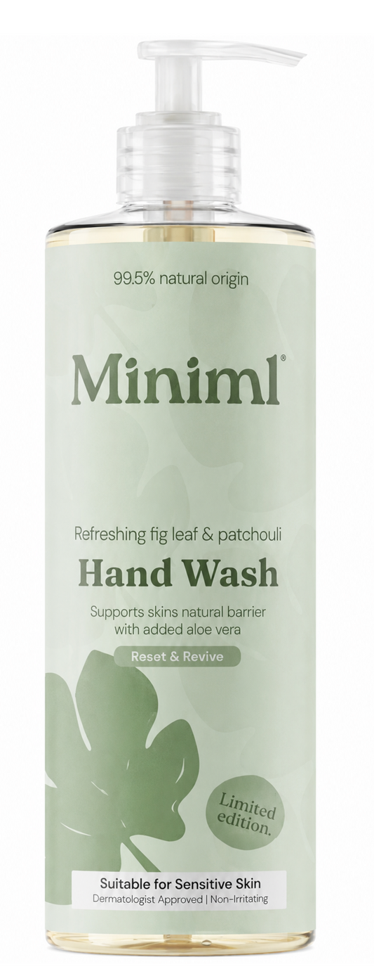 Miniml Natural Hand Wash Fig Leaf & Patchouli 400ml - Vegan & Cruelty Free Liquid Soap for Sensitive Skin, Moisturising & Gentle Everyday Hand Cleansing