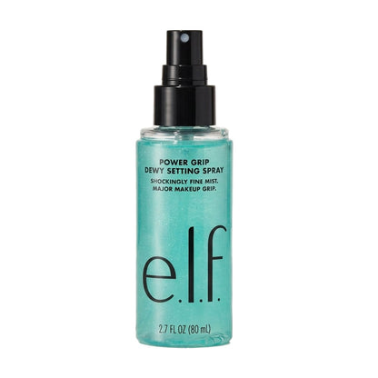 e.l.f. Power Grip Dewy Setting Spray bottle on a white background