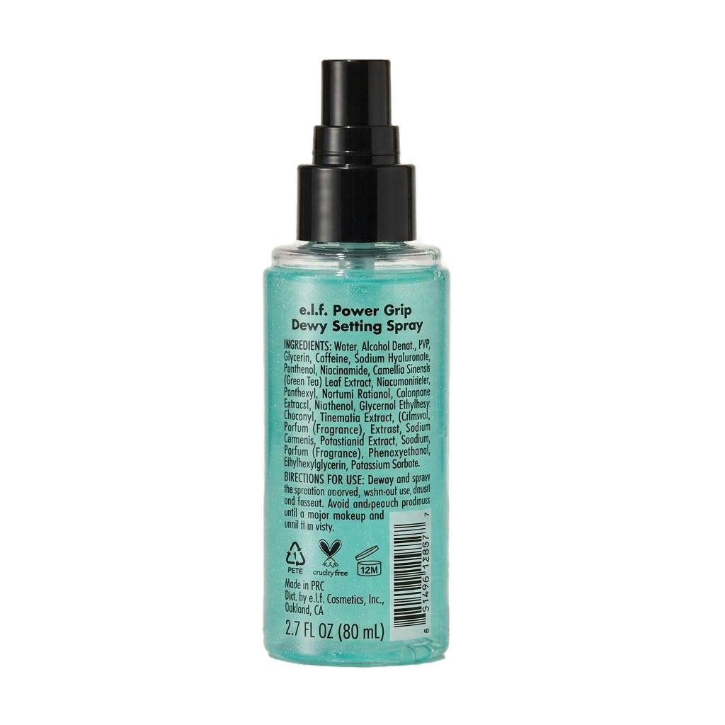 Setting spray bottle with label on a white background