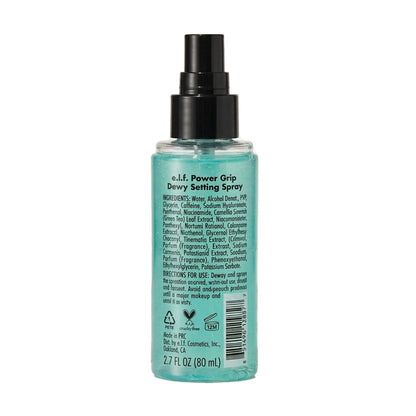 Setting spray bottle with label on a white background