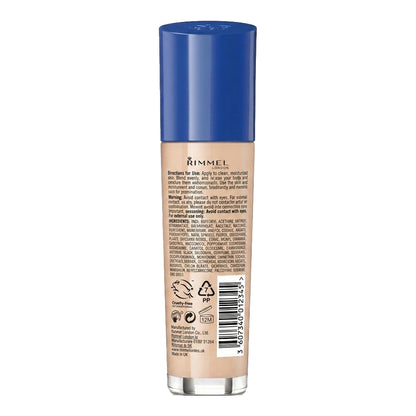 Rimmel Match Perfection Foundation 200 Soft Beige, Medium Coverage, 24hr Hydration,